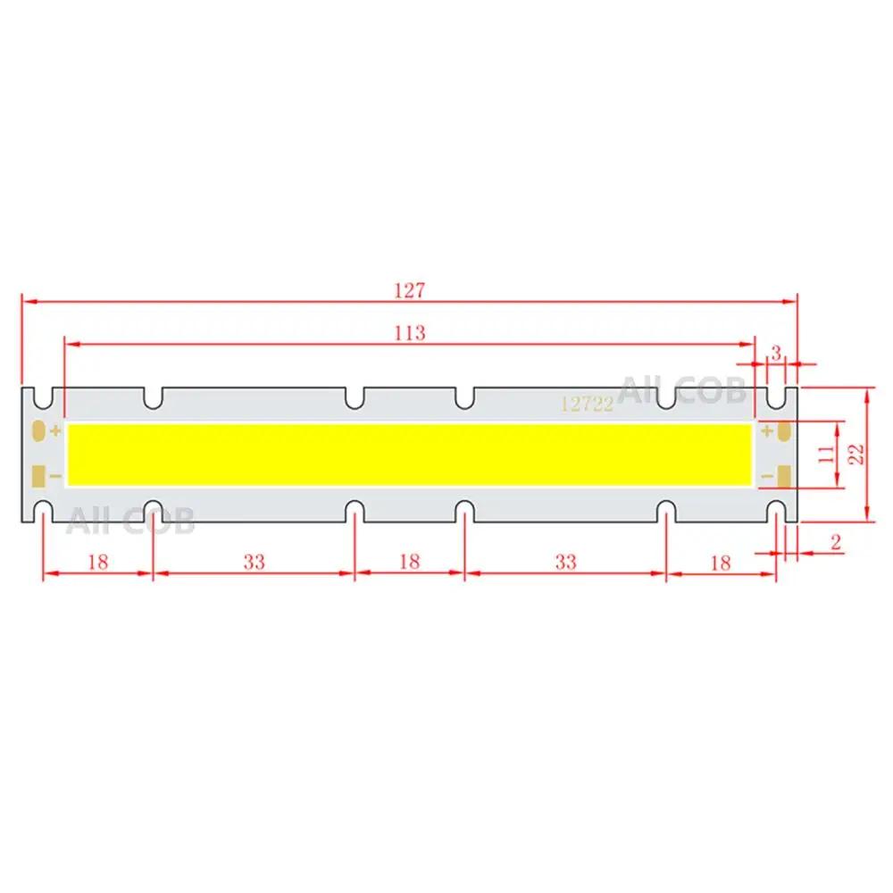 20W LED COB Ʈ 127mm 22mm   COB ϵ DIY  , ߿ ٿƮ 20W 30-33V DC 